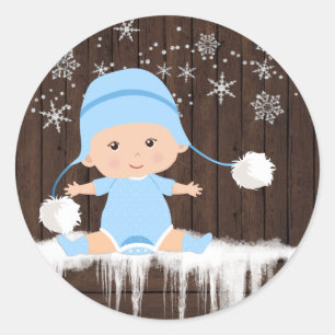 Adesivos de Chá de Bebê Menino Floco de Neve