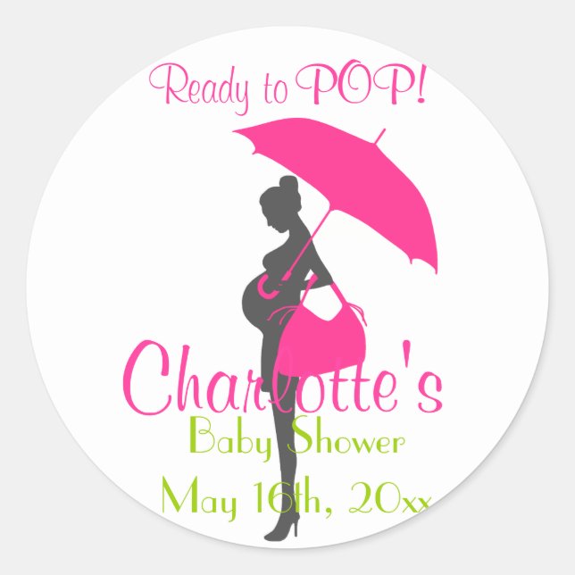 Adesivos de Chá de fraldas de Silhouette Magenta (Frente)