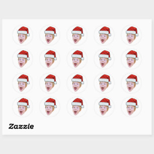 Adesivos de chapéu de Papai Noel com rosto persona
