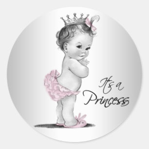 Adesivos de Chás de Bebê de Princesa Vintage