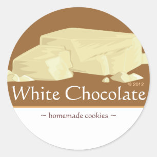 Adesivos de chocolate branco personalizáveis