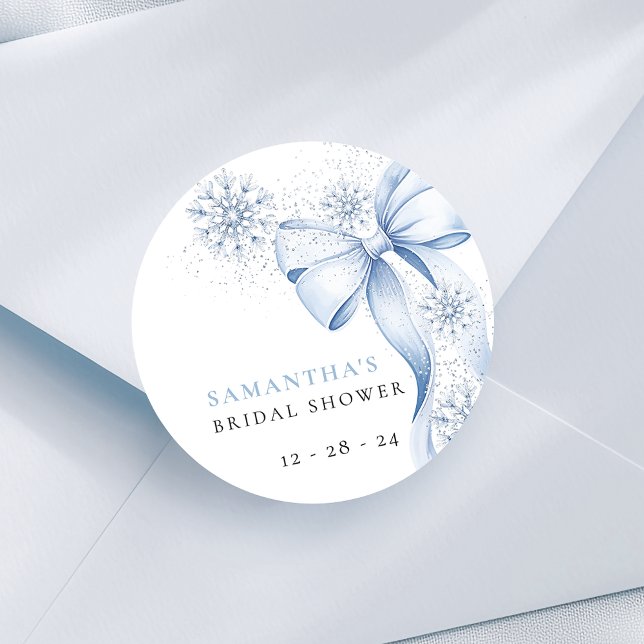 Adesivos de Chuva de Noiva Floco de Neve Azul Eleg (Criador carregado)