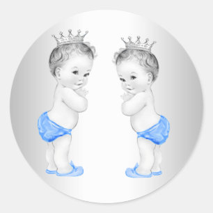 Adesivos de Chuvada de Bebê Príncipe Azul Gêmeos M