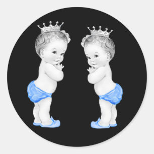 Adesivos de Chuvada de Bebê Príncipe Azul Gêmeos M