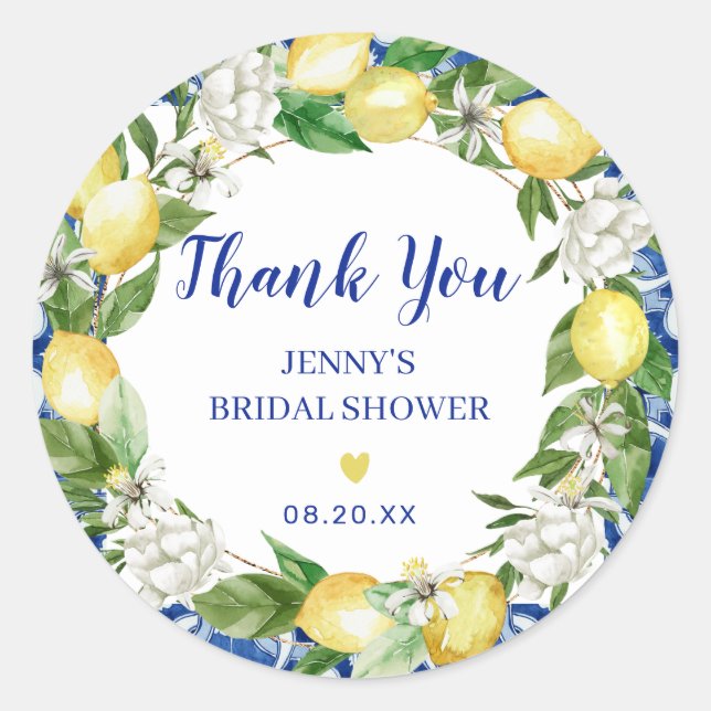 Adesivos de Chuveiro de Noiva de Limão Italiano co (Frente)