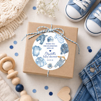 Adesivos de Chuvinha de Bebê com Tema de Denim Blu