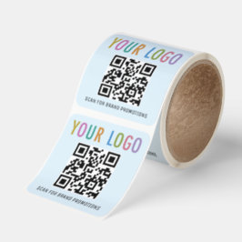 Adesivos de Código QR Azul Claro Logotipo Empresar