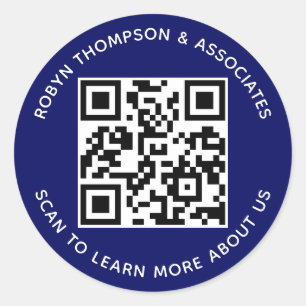Adesivos de Código QR Azul Etiquetas de Nome Comer