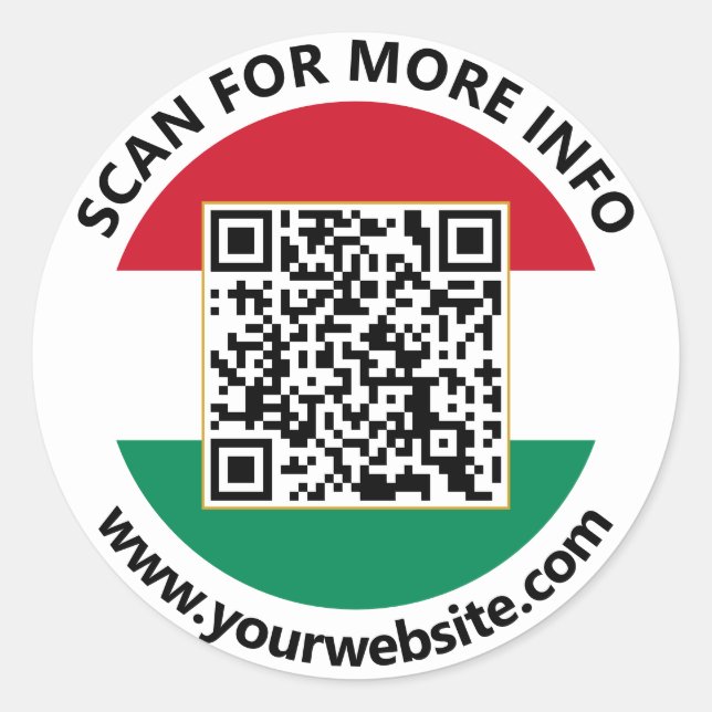 Adesivos de Código QR da Hungria Moderna, Bandeira (Frente)