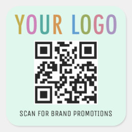 Adesivos de Código QR de Hortelã para Site com Log