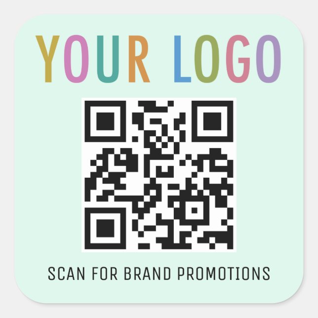 Adesivos de Código QR de Hortelã para Site com Log (Frente)
