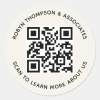 Adesivos de Código QR Ecru Personalizados Nome Com