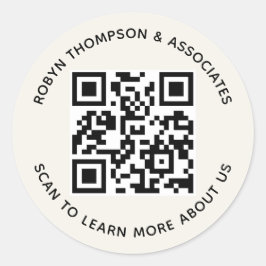 Adesivos de Código QR Ecru Personalizados Nome Com