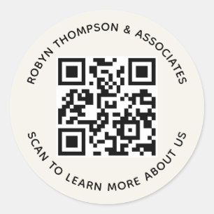 Adesivos de Código QR Ecru Personalizados Nome Com