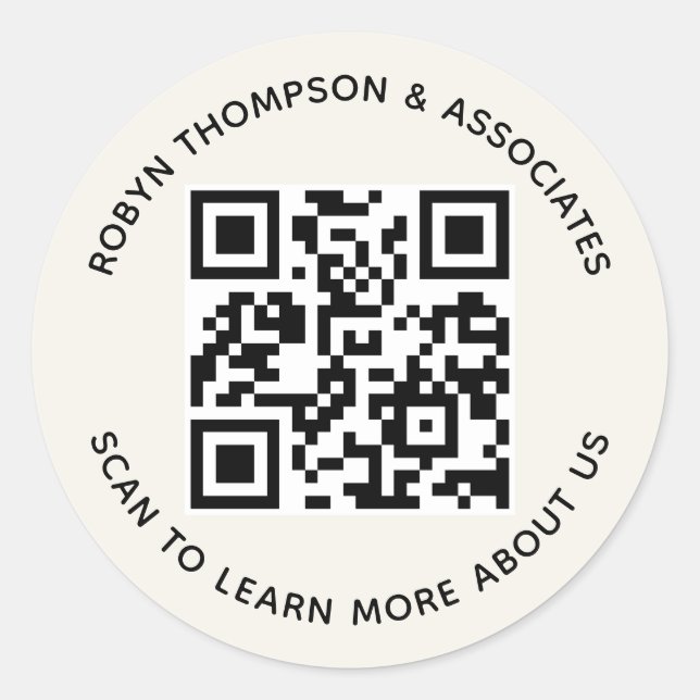 Adesivos de Código QR Ecru Personalizados Nome Com (Frente)