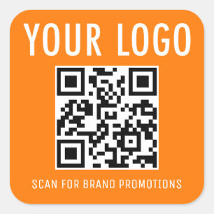 Adesivos de Código QR Laranja Logotipo da Empresa