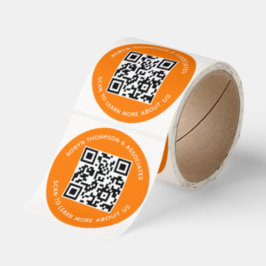 Adesivos de Código QR Laranja Personalizados Nome 