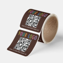 Adesivos de Código QR Personalizados com Logotipo