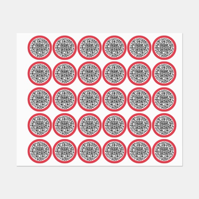 Adesivos de código QR personalizáveis para comerci (Folha)