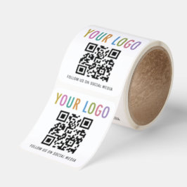 Adesivos de Código QR Quadrado com Logo Mídias Soc