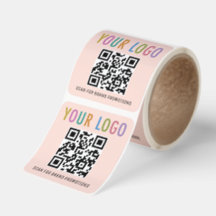 Adesivos de Código QR Quadrado Logotipo Comercial