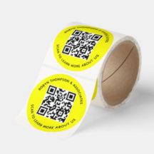 Adesivos de Código QR Redondo de 7,62 cm Cor Perso