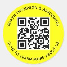 Adesivos de Código QR Redondo de 7,62 cm Cor Perso