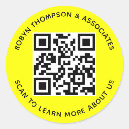 Adesivos de Código QR Redondo de 7,62 cm Cor Perso
