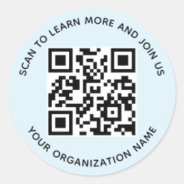 Adesivos de Código QR Redondos Azul Claro para Org