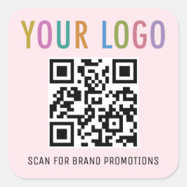 Adesivos de Código QR Rosa Logo da Empresa 1,5 pol