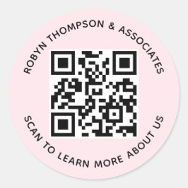 Adesivos de Código QR Rosa Rótulos Redondos com No