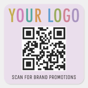 Adesivos de Código QR Roxo Lilás Logo 1,5 polegada