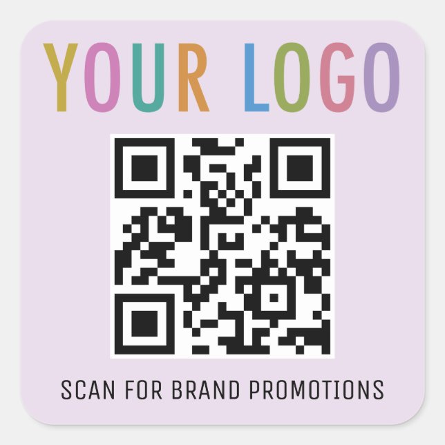 Adesivos de Código QR Roxo Lilás Logo 1,5 polegada (Frente)