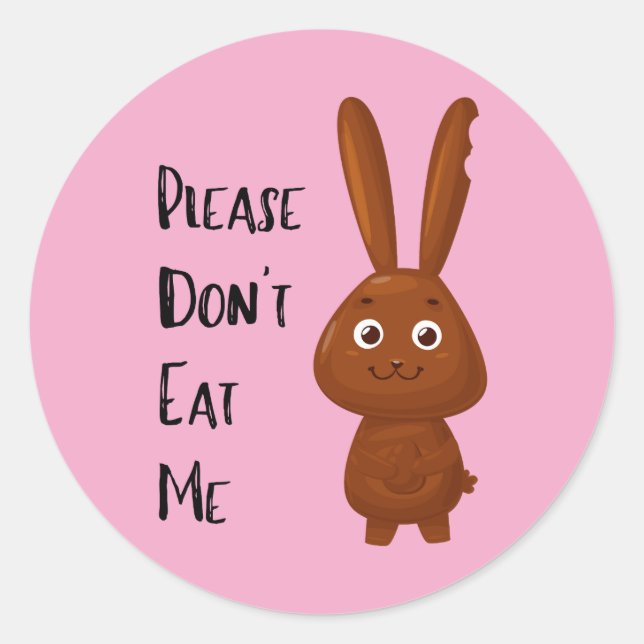 Adesivos de Coelho de Páscoa de Chocolate Divertid (Frente)