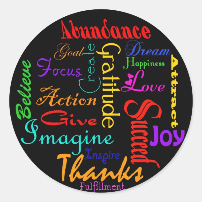 Adesivos de Colagem de Palavras Motivacionais (Frente)