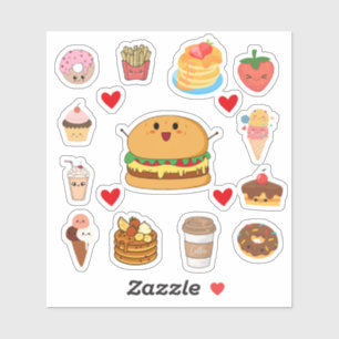 Adesivos de Comida Kawaii Fofos