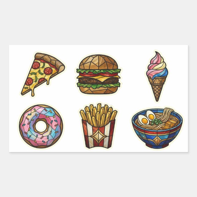Adesivos de comida Stained Glass Foodie (Frente)