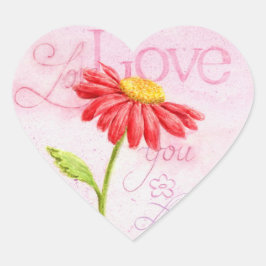 Adesivos de Coração de São Valentim Amor Rosa Dáli