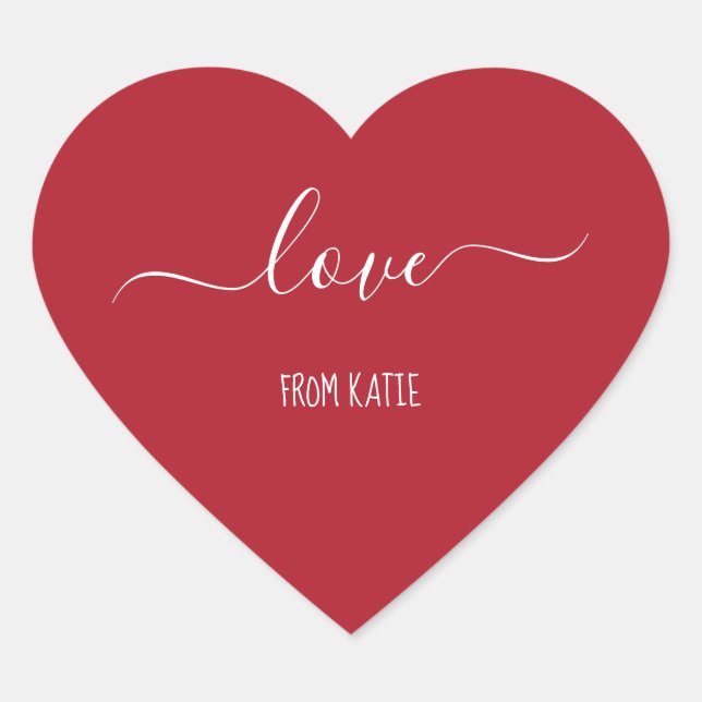 Adesivos de coração vermelho com amor para o Dia d (Frente)