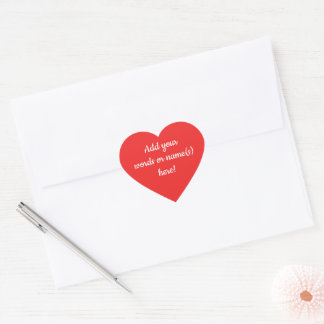 Adesivos de Coração Vermelho Personalizados