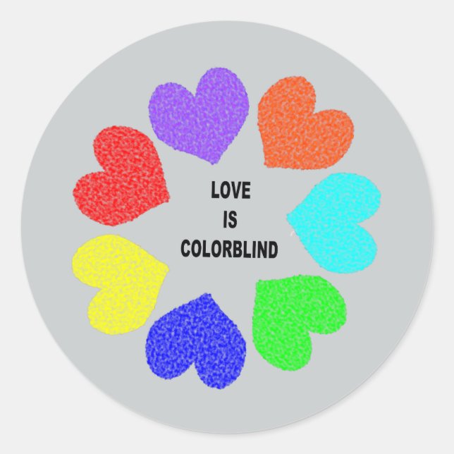 Adesivos de Corações de Arco-Íris do Amor Inter-ra (Frente)