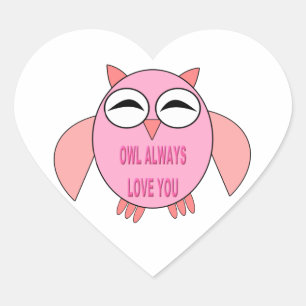 Adesivos de Coruja de Mensagem de Amor Fofo