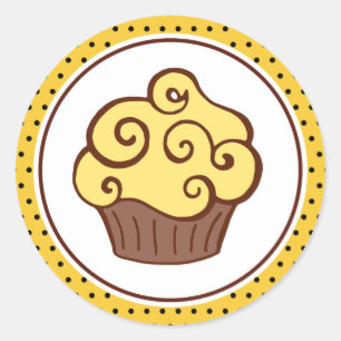 Adesivos de Cupcake amarelo