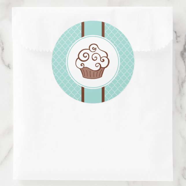 Adesivos de Cupcake Aqua Lace (Bolsa)