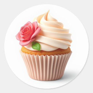 Adesivos de Cupcake de Flor Fofa