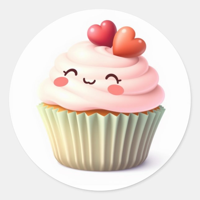 Adesivos de Cupcake Fofos (Frente)