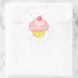 Adesivos de Cupcake Rosa