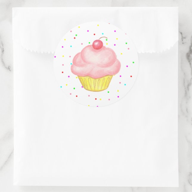 Adesivos de Cupcake Rosa (Bolsa)