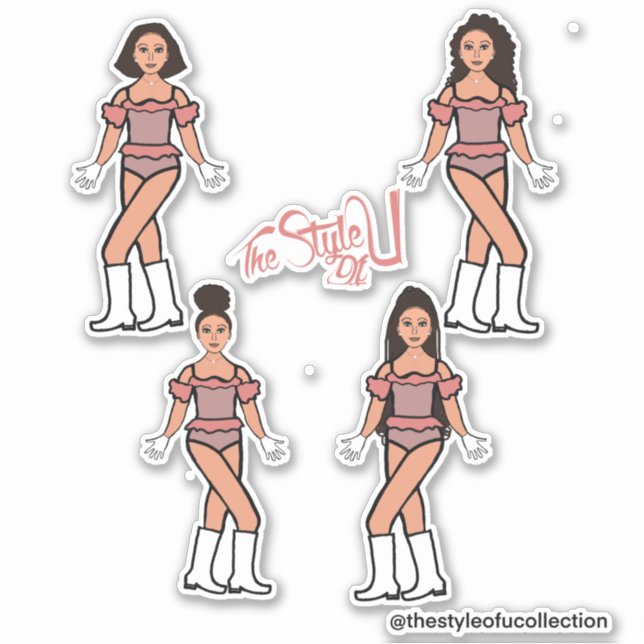 Adesivos de Dançarina Majorette / Peach Blend (Frente)