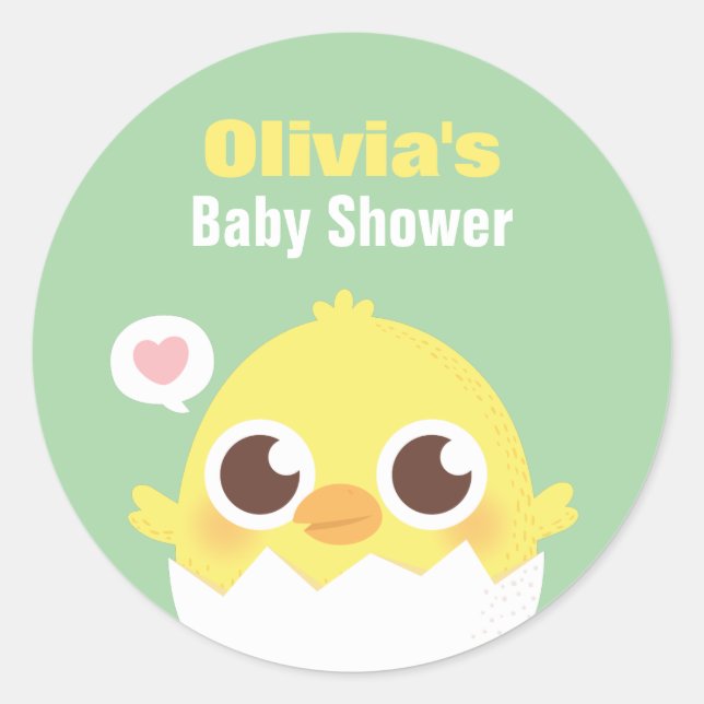 Adesivos de Decoração para Chá de Bebê de Franguin (Frente)
